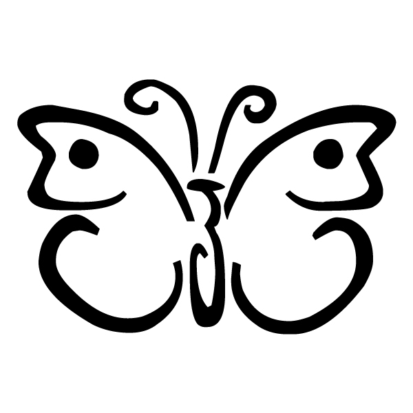 Butterfly Outline 2A LAK 3 4 Butterfly Wall Decal
