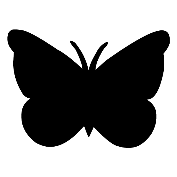 Butterfly Silhouette 2A LAK 3 6 Butterfly Wall Decal