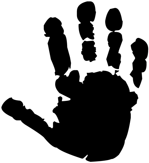 Child right handprint Pair 1 (A) Lettering Art Wall Decal