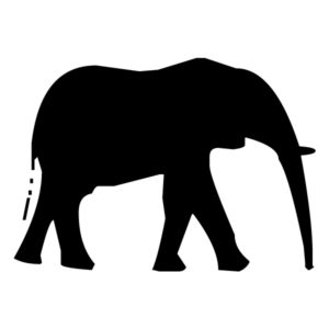 Elephant Silhouette 1A LAK 15-2 Jungle Wall Decal
