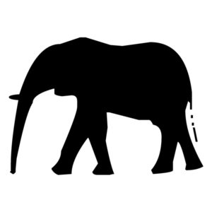 Elephant Silhouette 1B LAK 15-3 Jungle Wall Decal