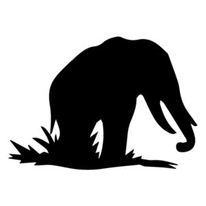 Elephant Silhouette 2A LAK 15-C Jungle Wall Decal