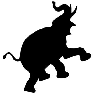 Elephant Silhouette 3A LAK 15-E Jungle Wall Decal