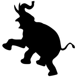 Elephant Silhouette 3B LAK 15-F Jungle Wall Decal