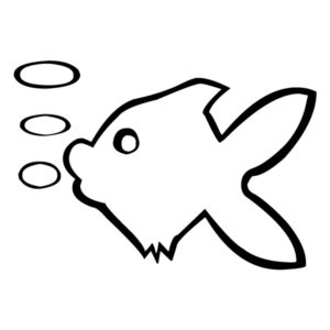 Fish Outline B LAK 1-8 Nautical Wall Decal