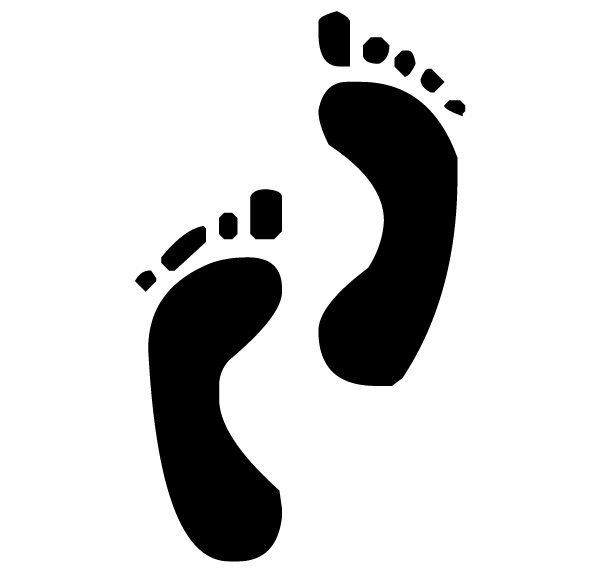 Footprints Lettering Art 16-h Wall Decal