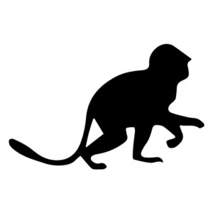 Monkey Silhouette 1A LAK 15-G Jungle Wall Decal