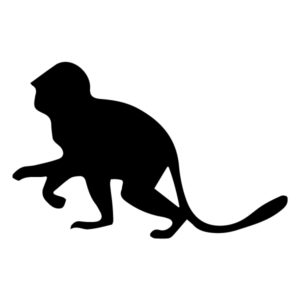 Monkey Silhouette 1B LAK 15-H Jungle Wall Decal