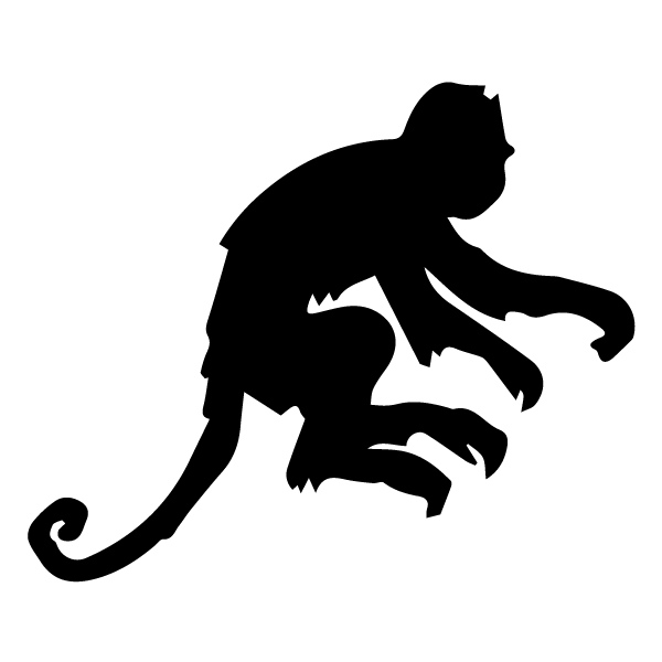 Monkey Silhouette 2A LAK 15-I Jungle Wall Decal