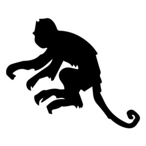Monkey Silhouette 2B LAK 15-J Jungle Wall Decal
