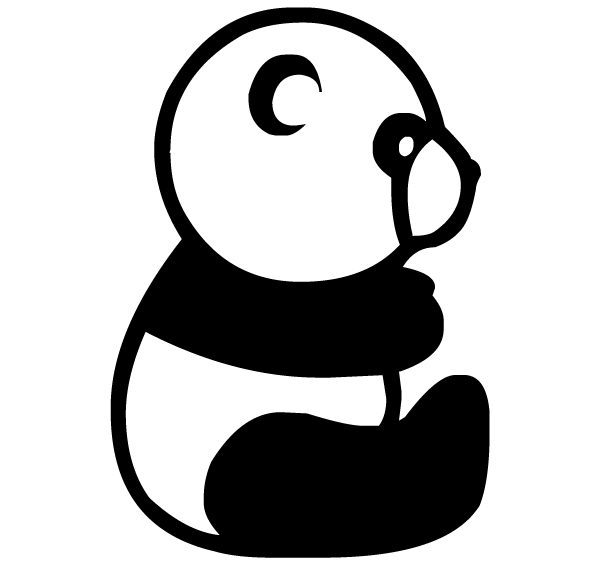 Panda Silhouette 2A LAK 14 u Animal Wall Decal