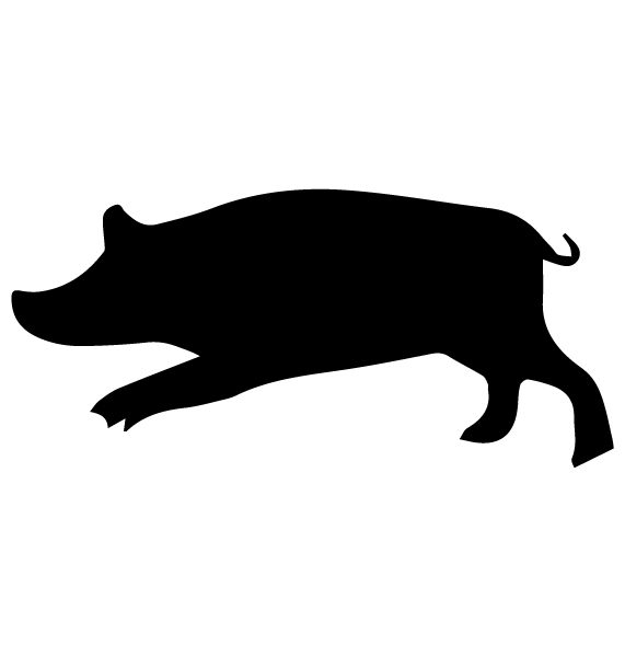 Pig Silhouette B LAK 14 S Animal Wall Decal