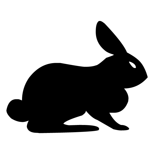 Rabbit Silhouette 2A LAK 14 q Animal Wall Decal