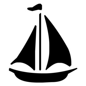 Sailboat Silhouette 1A LAK 1-A Nautical Wall Decal