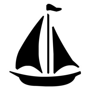 Sailboat Silhouette 1B LAK 1-B Nautical Wall Decal