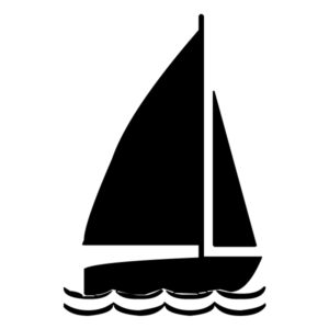 Sailboat Silhouette 3A LAK 1-O Nautical Wall Decal