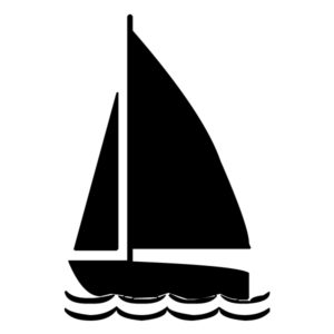 Sailboat Silhouette 3B LAK 1-P Nautical Wall Decal