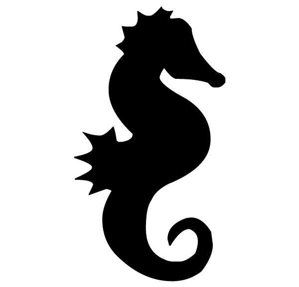 Seahorse Lettering Art 5 J Wall Decal