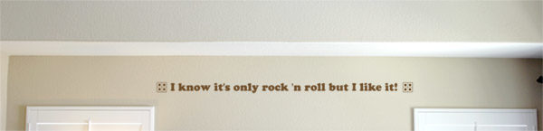 I know it's only rock 'n roll but Wall Decal