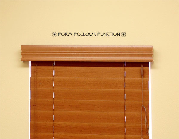 Form Follows Function Wall Decal