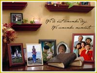 photo wall quote above photo gallery