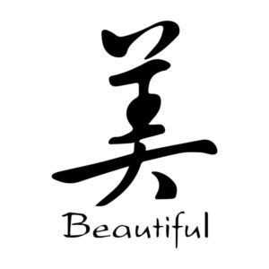 Beautiful Pretty Chinese Characters Mei Caoshu Engtrans 7 Wall Decal