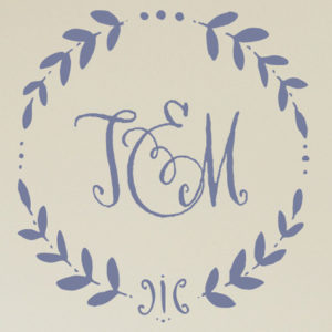 Wreath Monogram Wall Decal