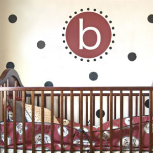 Polka dots Monogram Wall Decal
