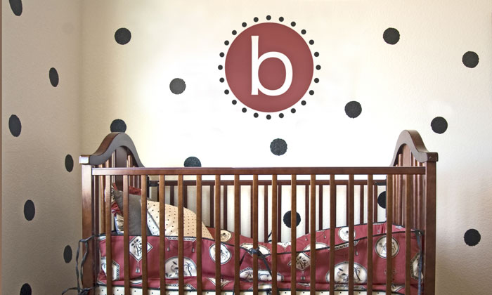 Polka dots Polka dots Monogram Wall Decal