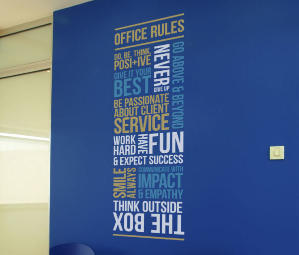 Client Office Rules version 1 Wall Decal