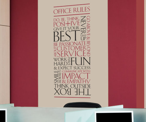 Customer Office Rules version 2 Wall Decal