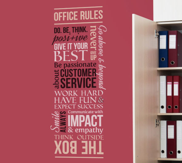 Customer Office Rules version 3 Wall Decal