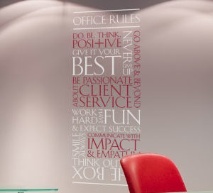 Client Office Rules version 2 Wall Decal