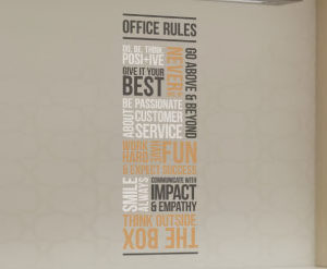 Customer Office Rules version 1 Wall Decal